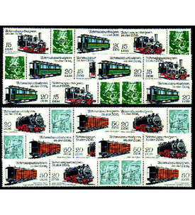 DDR ZD  Nr. 2792-2795 postfrisch **  Schmalspurbahnen 1983        WZd 556 - WZd 567, 12 Kombinat