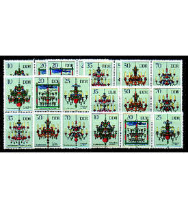 DDR ZD  Nr. 3289-3294 postfrisch **  Leuchterspinnen 1989 WZd 813 - SZd 380, 9 Kombinat.