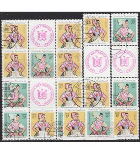 DDR Zusammendrucke Nr. 1723-1724 gestempelt  Trachten 1971 W 8-SZ 15II o. 13I+14I, 8 Kombinationen