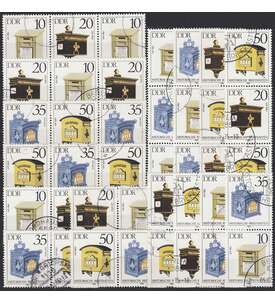 DDR ZD  Nr. 2924-2927 gestempelt Historische Briefksten 1985 WZd 617 - SZd 287, 16 Kombinationen