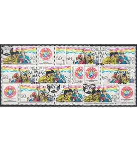 DDR ZD  Nr. 2959-2960 gestempelt Weltfestspiele 1985 WZd 639 - WZd 644, 6 Kombinationen