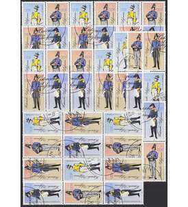 DDR ZD Nr. 2997II-3000II gestempelt Postuniformen 1986 WZd 656 - SZd 313, 16 Kombinationen