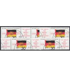DDR ZD  Nr. 3001 gestempelt Volksarmee 1986 WZd 664 - WZd 667, 4 Kombinationen