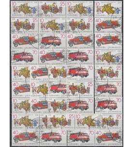 DDR ZD  Nr. 3101-3104 gestempelt Feuerwehren 1987 WZd 713 - SZd 347, 16 Kombinationen