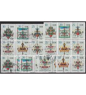DDR ZD  Nr. 3289-3294 gestempelt Leuchterspinnen 1989 WZd 813 - SZd 380, 9 Kombinationen
