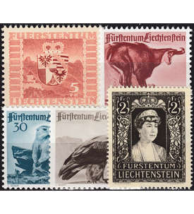 Liechtenstein 1947 postfrisch Nr. 252-256