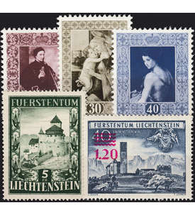 Liechtenstein 1952 postfrisch Nr. 306-310