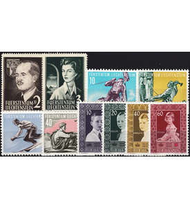 Liechtenstein 1955 postfrisch Nr. 332-341