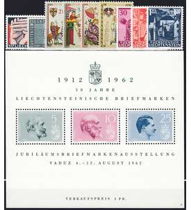 Liechtenstein 1962 postfrisch Nr. 415-426 Block 6