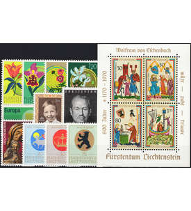 Liechtenstein 1970 postfrisch Nr. 521-535 Block 8
