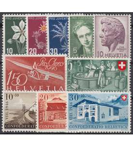 Schweiz 1946 postfrisch ** Nr. 469-478