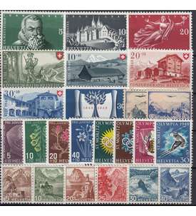 Schweiz 1948 postfrisch ** Nr. 492-517 ohne Block 13