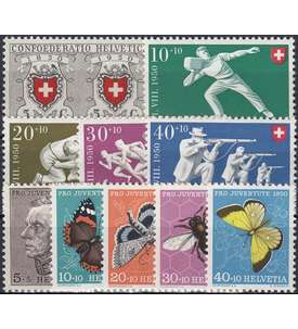 Schweiz 1950 postfrisch ** Nr. 545-554