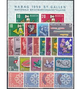Schweiz 1959 postfrisch ** Nr. 668-691 Block 16