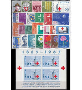 Schweiz 1963 postfrisch ** Nr. 764-790 Block 19