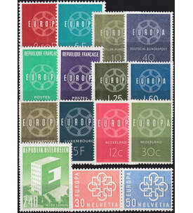 Goldhahn Europa CEPT 1959 postfrischkomplett mit 15 Marken Briefmarken für Sammler