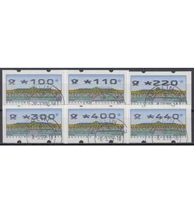 BRD Bund  ATM2.2.3 VS2 gestempelt    100/110/220/300/400/440 Pfg.   Posthorn+Wertziffern breit