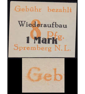 Deutsche Lokalausgabe Spremberg Nr. 19B II postfrisch ** Plattenfehler