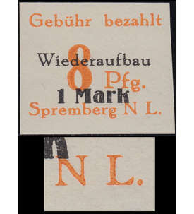 Deutsche Lokalausgabe Spremberg  Nr. 19B VIII postfrisch **  Plattenfehler