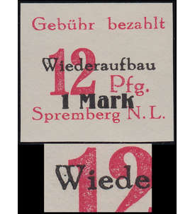 Deutsche Lokalausgabe Spremberg Nr. 20B X postfrisch ** Plattenfehler