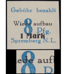 Deutsche Lokalausgabe Spremberg  Nr. 21B I postfrisch ** Plattenfehler