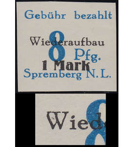 Deutsche Lokalausgabe Spremberg  Nr. 21B X postfrisch ** Plattenfehler