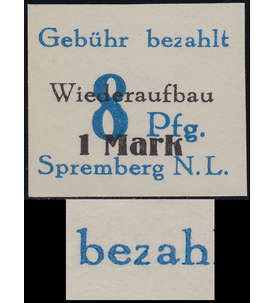 Deutsche Lokalausgabe Spremberg Nr. 21B XI postfrisch ** Plattenfehler