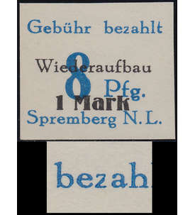 Deutsche Lokalausgabe Spremberg Nr. 21B XI postfrisch ** Plattenfehler