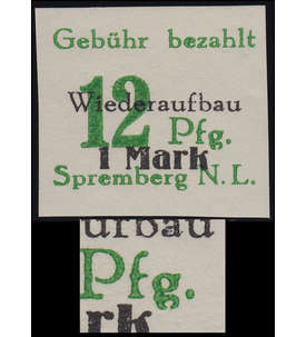 Deutsche Lokalausgabe Spremberg  Nr. 22B III postfrisch ** Plattenfehler