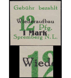 Deutsche Lokalausgabe Spremberg  Nr. 22B X postfrisch ** Plattenfehler