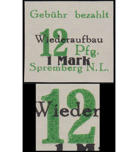 Deutsche Lokalausgabe Spremberg Nr. 22B XII postfrisch ** Plattenfehler