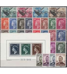 Luxemburg 1949 postfrisch      Nr. 439-467 Block 7