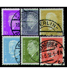 Deutsches  Reich Nr.435-37,454,465-66 gestempelt Prsidenten