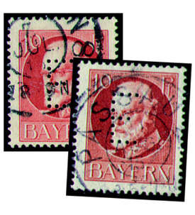 Bayern Dienstmarke Nr. 14a+b gestempelt