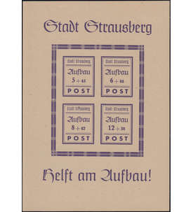 Deutsche Lokalausgabe Strauberg Block 1 I postfrisch **