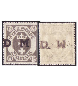 Danzig Dienstmarke Nr. 22 postfrisch ** mit rückseitigem Abklatsch DM