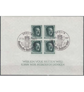 Deutsches Reich Block 8 mit SST Berlin Staatstreffen Mussolini-Hitler 27.9.1937