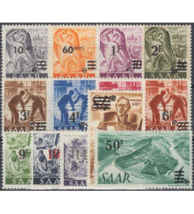 Saar Nr. 226II-238II postfrisch Freimarken 1947 mit Aufdruck
