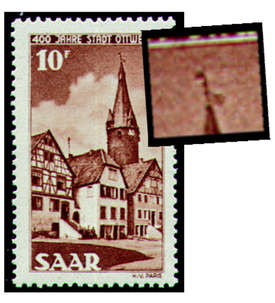 Saar Nr. 296 II postfrisch ** Plattenfehler