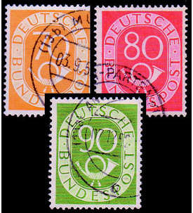 BRD Bund  Nr. 136-138 gestempelt Posthorn 70,80,90 Pfg.