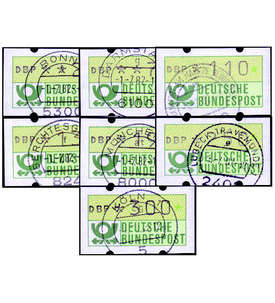 BRD Bund  ATM Nr. 1 gestempelt 7 Werte 20-300 Pfennig