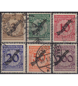 Deutsches Reich Dienstmarken   Nr. 99-104 gestempelt          in Bedarfsqualitt