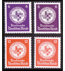 Deutsches Reich Dienstmarken Nr. 169a+b und Nr. 172a+b postfrisch**