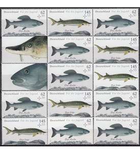 BRD Bund  Zusammendrucke W123-128,W59 postfrisch Fische 2015