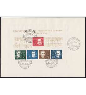 BRD Bund Block 2 auf Ersttagsbrief FDC Beethoven 1959