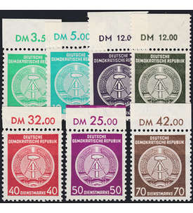 DDR Nr. D 34-41 postfrisch ** vom Oberrand