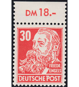 DDR Abart Nr. 335 b XII postfrisch vom Oberrand Friedrich Engles