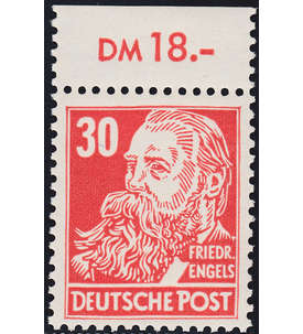 DDR Abart Nr. 335 b XII postfrisch vom Oberrand Friedrich Engles