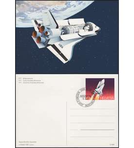 Schweiz Ganzsache Space Shuttle Sonderkarte