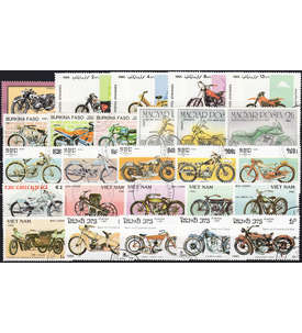 25 verschiedene Motorräder auf Steckkarte